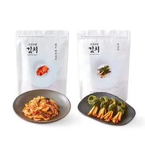 [신세계푸드](온라인) 조선호텔 썰은배추김치 1kg+파김치 500g