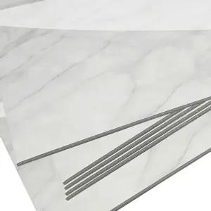 3T점착데코타일 유광 마블크림화이트형 바닥보수 인테리어 베란다시공 사무공간 다용도 장판 셀프 현관 실