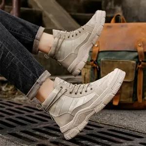 어반하이탑 스웨이드 워커 남자 겨울 스트릿 캐주얼슈즈트렌디 어반룩 두꺼운밑창 데일리 하스니커즈 신발