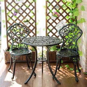 엔틱 정원 테이블 의자 주조 공원 의자2개 쿠션미 휴식공간 마당꾸미기 주물 풍경 부부