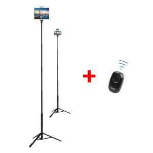 rozet 태블릿 스마트폰삼각대+무선리모컨 RX-5580휴대폰거치대 실내 스탠드 롱스탠드 삼각대 핸드폰