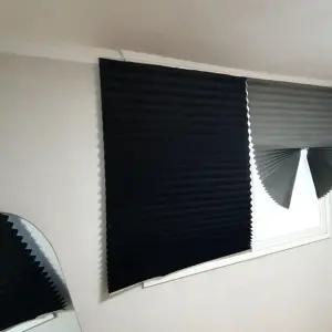 블랙 붙이는 블라인드 무타공 커튼 커텐 창문 햇빛가리개 차단 무설치 셀프간편 종이 접착식 부직포 암막