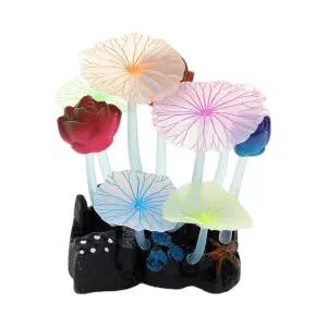 수족관 꾸미기 야광 인조수초 (연꽃) DK61어항장식품 수조 관상어 용품 반사광