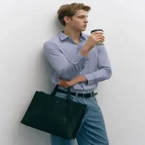 질스튜어트 핸드백 (JUBA6E630BK) [LUKE][노트북수납] 루크 블랙 소가죽 토트백 JUBA6E630