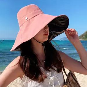 여름 산책 모자 버킷 챙모자 암막 자외선차단 핑크 와이드 낚시 활동 버킷햇 UV 메이리 사파리 바캉스 햇빛