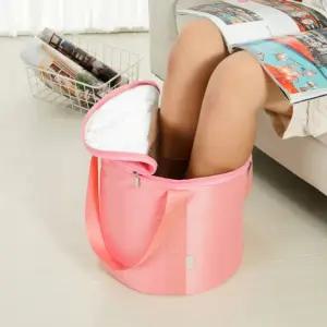 하이풋 접이식 족욕 바스켓(30x30cm) (핑크)휴대용기 여행용기 탕기 탕바구니 족탕 욕기 접이기 가정용기
