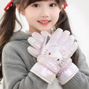 헬로키티 샤인 빅페이스 입체 방한장갑스키 캐릭터 어린이 겨울 손가락 아동 여아