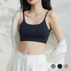 여성 XU자형 두가지 스타일 깔끔 심리스 일체 브라탑크롭 스탑 헴라인 스브라 얇은 러닝 오프숄더 노와이어