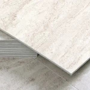 3T 점착식 데코타일 무광 트레버틴 베이지 AZTI6-16형 바닥보수 인테리어 베란다시공 사무공간 다용도 장판