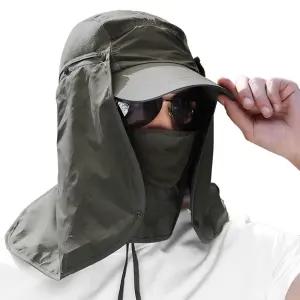 햇빛 차단 모자 그린 등산 낚시 마스크 가리개 공용 남성 남자방수 썬캡 골프 농사 자외선 얼굴 여름작업