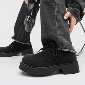 남성 미니멀 라운드 토 플랫폼 더비 로퍼캐주얼 슈즈 패션 구두