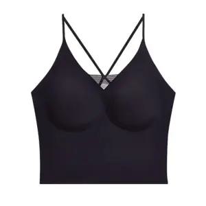 브라캡나시 크롭탑 심리스 이너 민소매 캐미솔런닝 슬립 노와이어 브라 내장 끈나시 나시 케미 메리야스 모