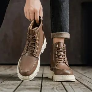 클래식레더 워커 부츠 남자 겨울 데일리 캐주얼슈즈하이탑 브라운 코디 어반룩 감성패션 신발 스트릿 남성