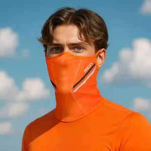 (MASK SR1-LINE.ORANGE) 라인 형광오렌지 K-매쉬 마스크스포츠 넥워머 자전거 목마스크 야외용 자전거용 라