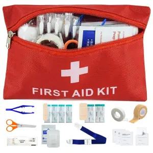 휴대용 여행용 응급키트파우치 10종 밴드 반창고 붕대 구급세트 면봉 핀셋