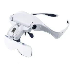 LED 조명 확대경 안경형 돋보기 정밀작업용 헤드형 피규어공구 작업용 고배율 노안