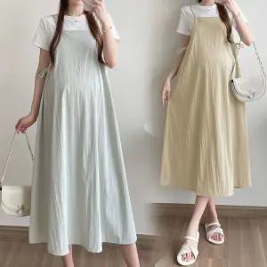 아레니아 임산부 원피스 나시 끈 롱 휴양지 비치 엄마 여름 여성 가을 룩바캉스 시원한 끈원피스 임부 끈나