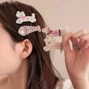[골드스마일]동물 모양 데일리 앞머리 집게핀 클래식 고정 헤어핀