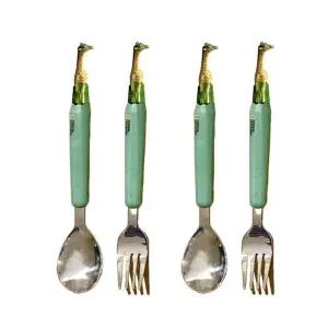 릴팡 유치원 신학기 준비물 유아 스푼 포크 기린 X2