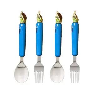 릴팡 유아 스텐 스푼 포크 세트 공룡 가정용 X2개