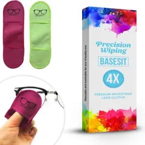 베이스시트 안경 클리닝 천 4팩 물티슈 안경용 렌즈 클리너 천로즈색