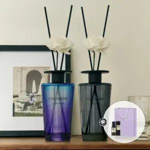 코코도르 블랙&오로라에디션 대용량 디퓨저 500ml 2개 + 섬유탈취제 80ml 1개 +쇼핑백 생일집들이선물