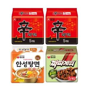 농심 신라면, 120g, 5개입, 2개 + 안성탕면, 125g, 5개입, 1개 + 짜파게티, 140g, 5개입, 1개