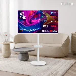 무빙큐빅스 화이트에디션 43인치 FHD 삼탠바이미 퍼스트 셋트 이동식 스마트TV 삼텐바이미 중소바이미