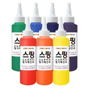 [SNOWKIDS] 엄마표미술놀이 스핑 감성물감140ml 7색 레인보우세트 유아물감