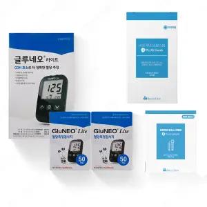 글루네오라이트 혈당측정기+시험지50+멸균침110+솜100