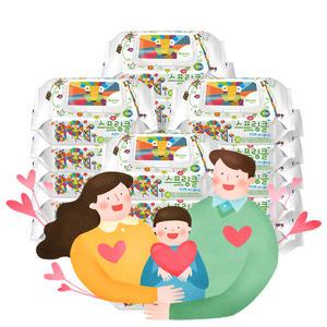 스프링클 프리미엄 캡형 도톰 엠보물티슈 72매 20팩