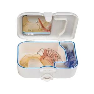 틀니보관함 고급/ 틀니 교정 유지장치 세척 세정제 부분 의치 보관 투명 치아 교정기 마우스피스 세정 통