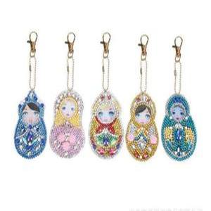 마트로시카 보석십자수 열쇠고리 5개 한세트(양면)