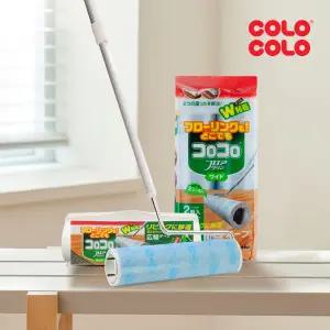 고로고로 와이드 마루용 돌돌이 밀대 테이프 클리너 본체 세트+리필 2입X1개