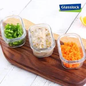 NEW 글라스락 밀폐용기 직사각 150ml 3개세트