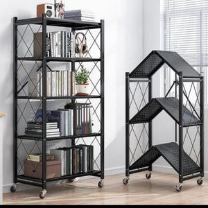 원터치 철제 폴딩선반 TV 홈쇼핑 완판 3초 접이식 수납 선반 3단 4단 5단