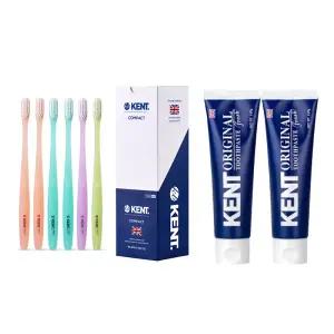 켄트칫솔 콤팩트 초극세모 6입, 1개 + 오리지널 프레쉬 치약, 120g, 2개