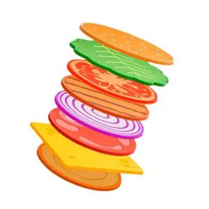 햄버거 실리콘 컵받침 티코스터(8P)