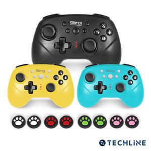 테크라인 닌텐도 스위치2 프로 컨트롤러 오토터보 게임패드+스틱커버(발바닥_색상랜덤)