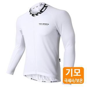 [신세계몰]MCN 오버히트 겨울 기모 긴팔 라이딩 자전거져지 상의 화이트