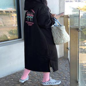 팔로잉 기모 롱 후드 원피스 (2color)