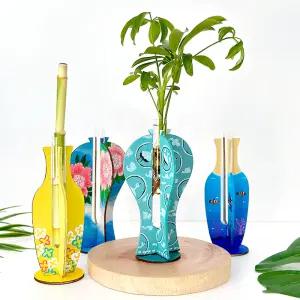 우드 화병 꽃병 만들기 키트 미술 공예 꾸미기 색칠 재료 노인 실버 복지관 어린이 유치원 아동 초등 중등 학교 방과후 수업 돌봄 DIY