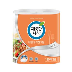 깨끗한나라 데일리 키친타올 130매 2롤 X4팩