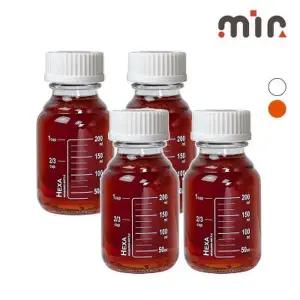 [텐바이텐]헥사 눈금유리병 250ml 4개 GL45캡 랩보틀 주스 우유 스무디 공병