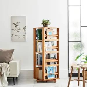 [텐바이텐]러버피노 4단 회전책장 DIY / 원목 화이트 수납 전면