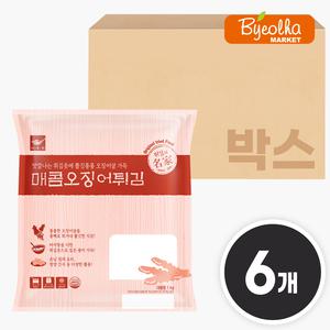 사옹원 매콤 오징어튀김 1kg x6개 (1박스) 업소용 대용량 단체 급식 분식 바삭한 튀김 술안주 간식 식자재 식당용