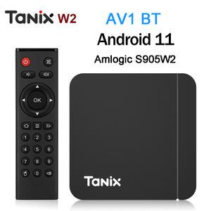 셋톱 박스 Tanix W2 안드로이드 11 TV Amlogic S905W2 2 2G 16G AV1 BT TVBOX 4G 및 5G 듀얼 와이파이 4K HD 64G 미디어 플레이어
