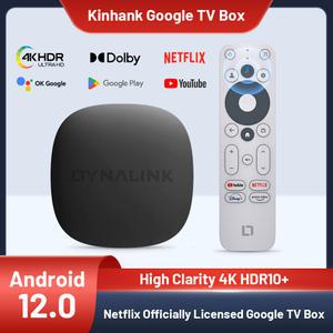 셋톱 박스 KINHANK GTV 안드로이드 12 0 스마트 TV 넷플릭스 4K 구글 HDR10 돌비 오디오 스크린 캐스팅 16GB eMMC