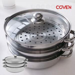 코벤 찜의나라 3단 스텐 찜기 찜냄비 스테인레스 전골 샤부샤부 인덕션 다용도 대용량 찜솥