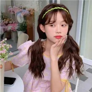 파스텔 물결 머리띠 유광 기본 심플 귀안아픈 여성 밴 (WFGOOSI)